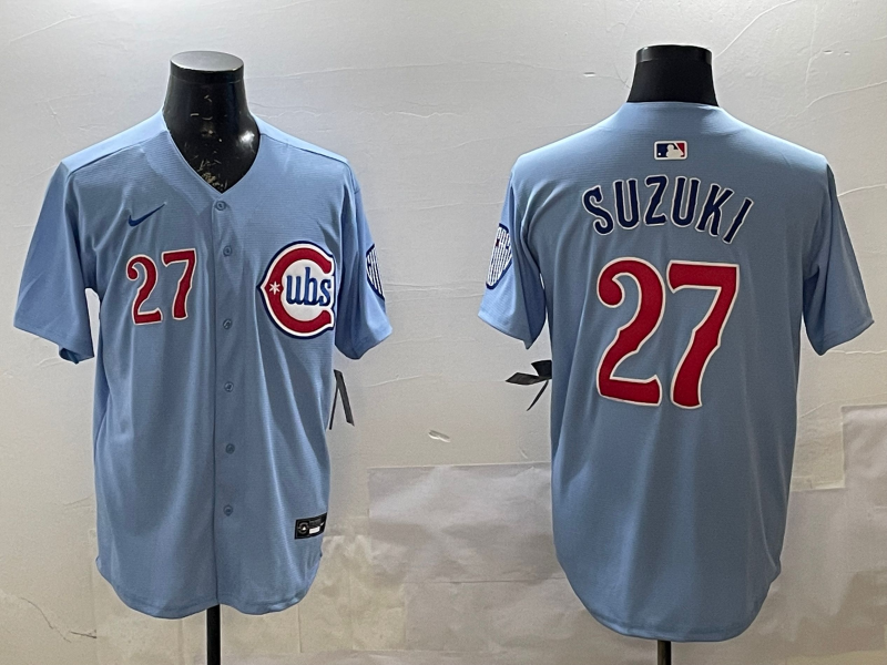 Men's Chicago Cubs Seiya Suzuki #27 Baby Blue 2nd Alternate Limited Jersey